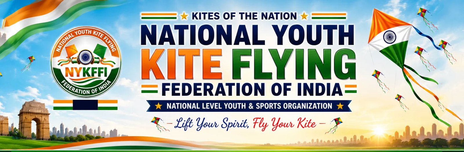 People flying kites